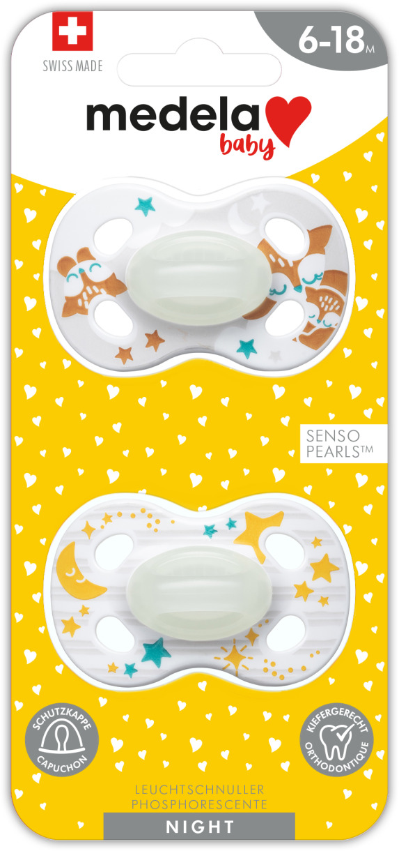 MEDELA Baby Nuggi Night&Night 6-18 Animals 2 Stk