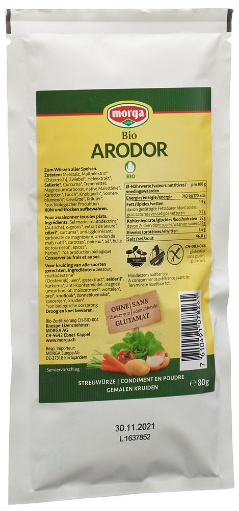 MORGA Arodor Streuwürze Bio Knospe Btl 80 g