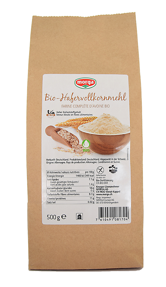 MORGA Hafervollkornmehl gf Bio Knospe 500 g