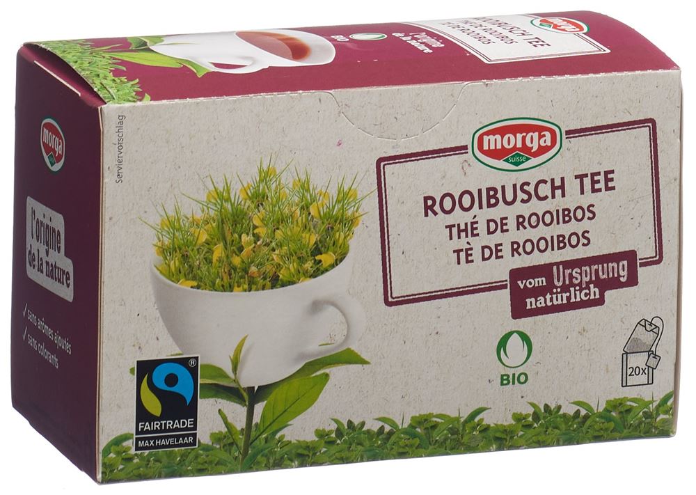 MORGA Rooibusch Tee m/H Bio Fairtrade Knos 20 Stk