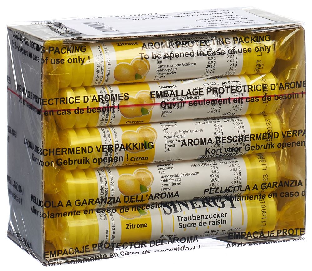 SINERGY Traubenzucker Zitrone 15 x 40 g