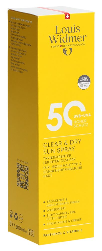 WIDMER Clear & Dry Sun Spray LSF50 parf 200 ml