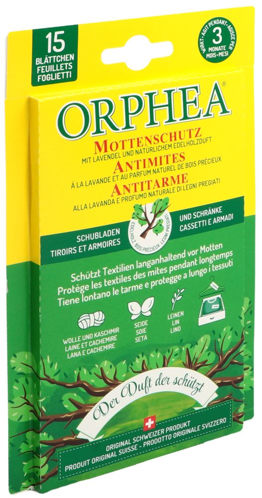 ORPHEA Mottenschutz Blätter Edelholzduft 15 Stk