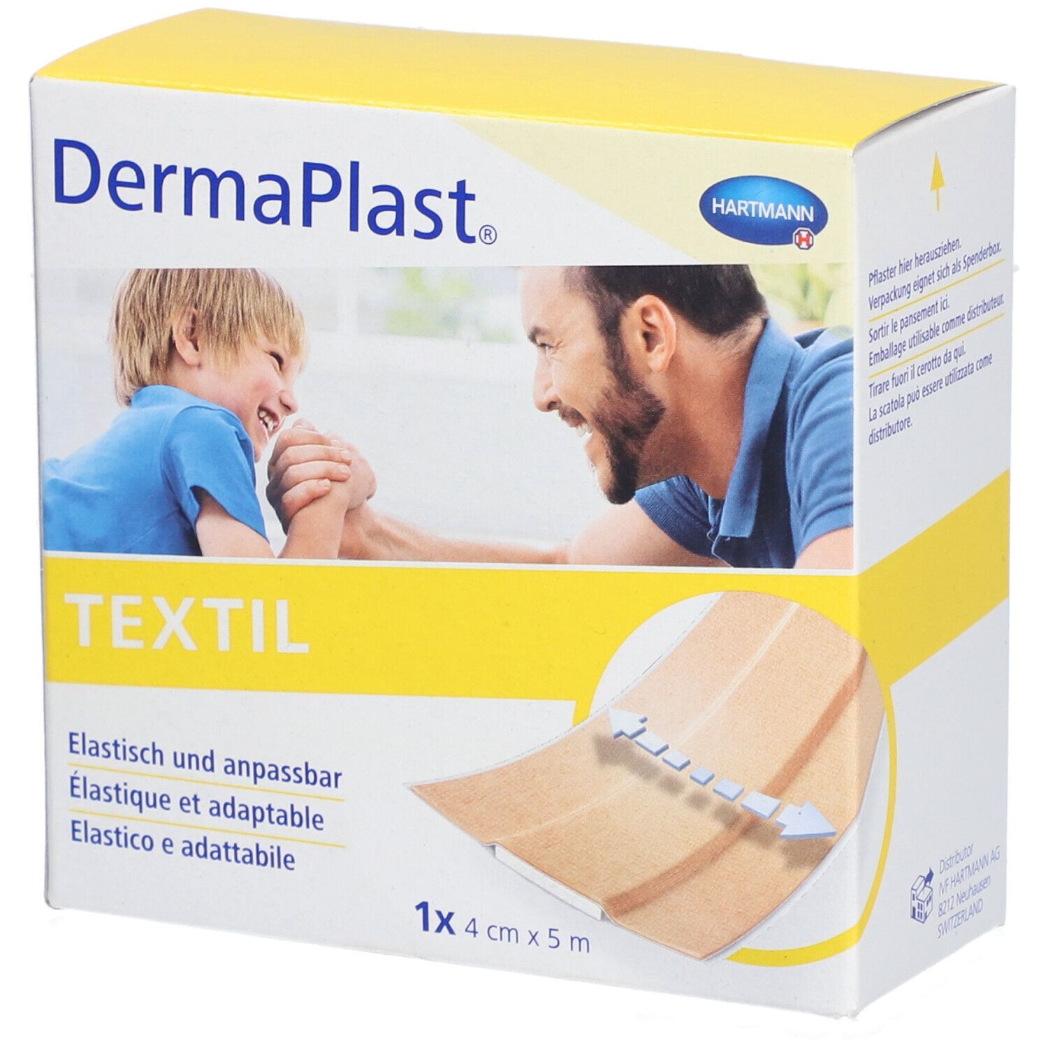 Pflasterrolle DermaPlast Textil hautfarbig (4cmx5m)