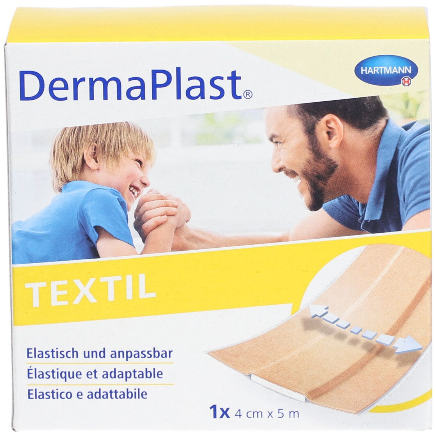 Pflasterrolle DermaPlast Textil hautfarbig (4cmx5m)