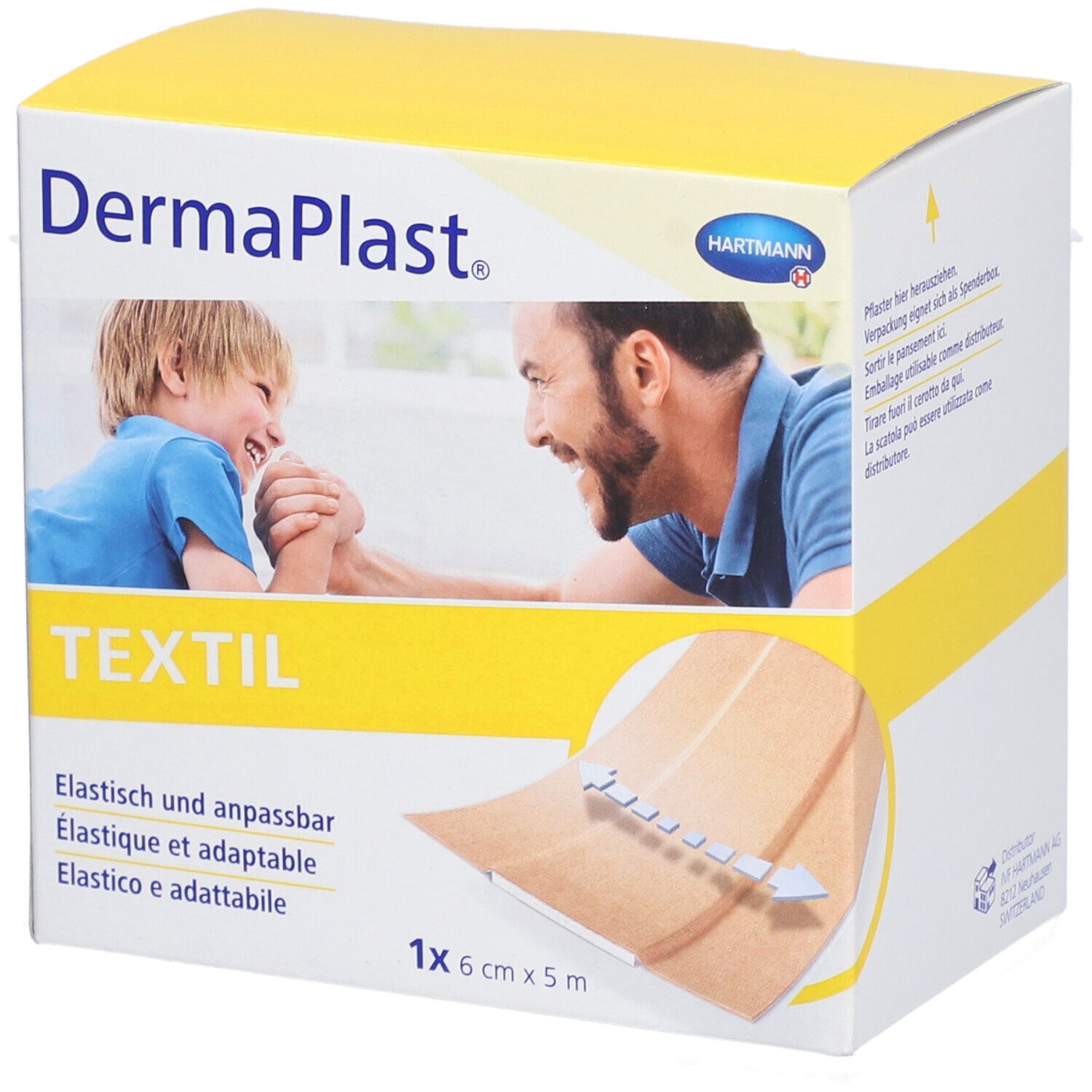 Pflasterrolle DermaPlast Textil hautfarbig (6cmx5m)