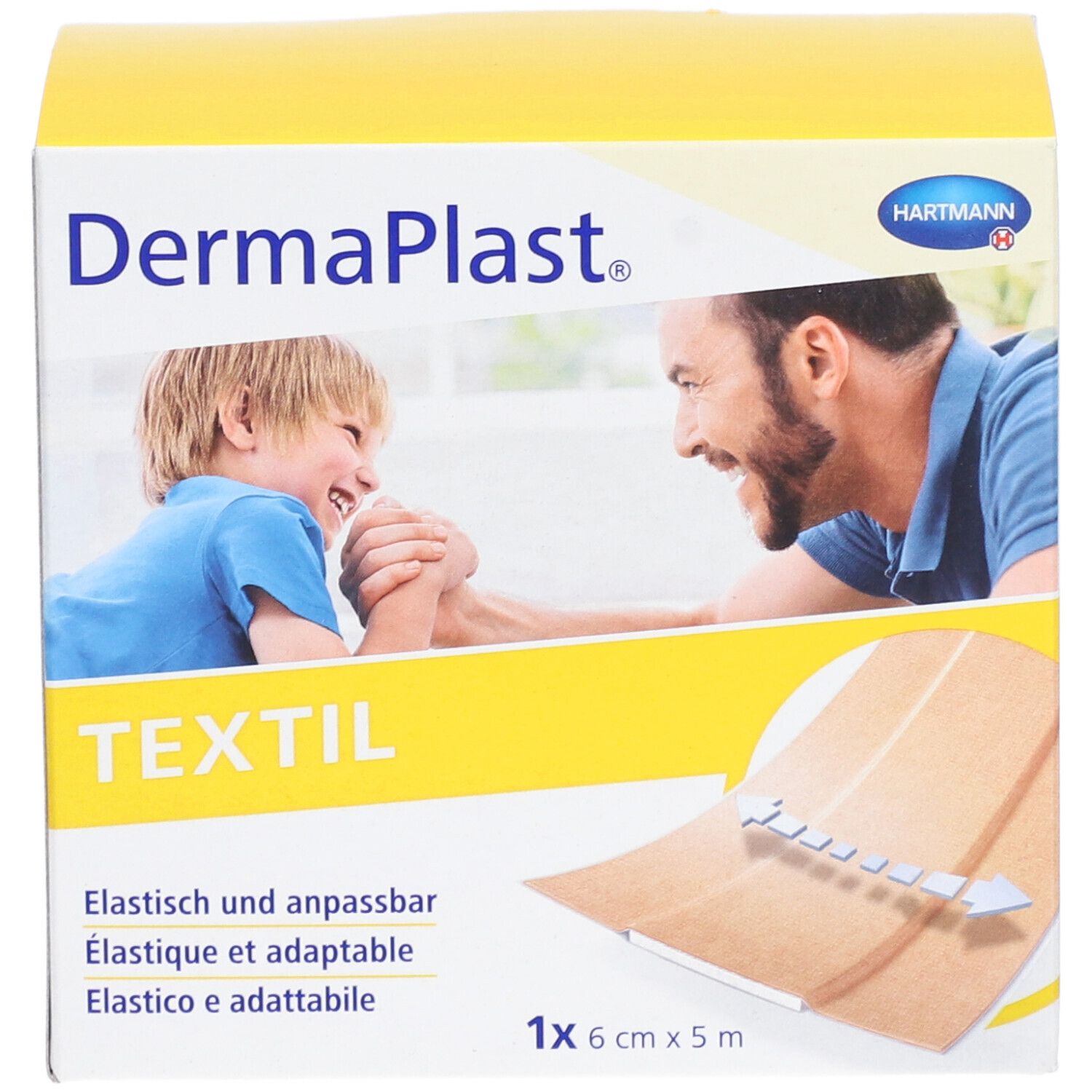 Pflasterrolle DermaPlast Textil hautfarbig (6cmx5m)