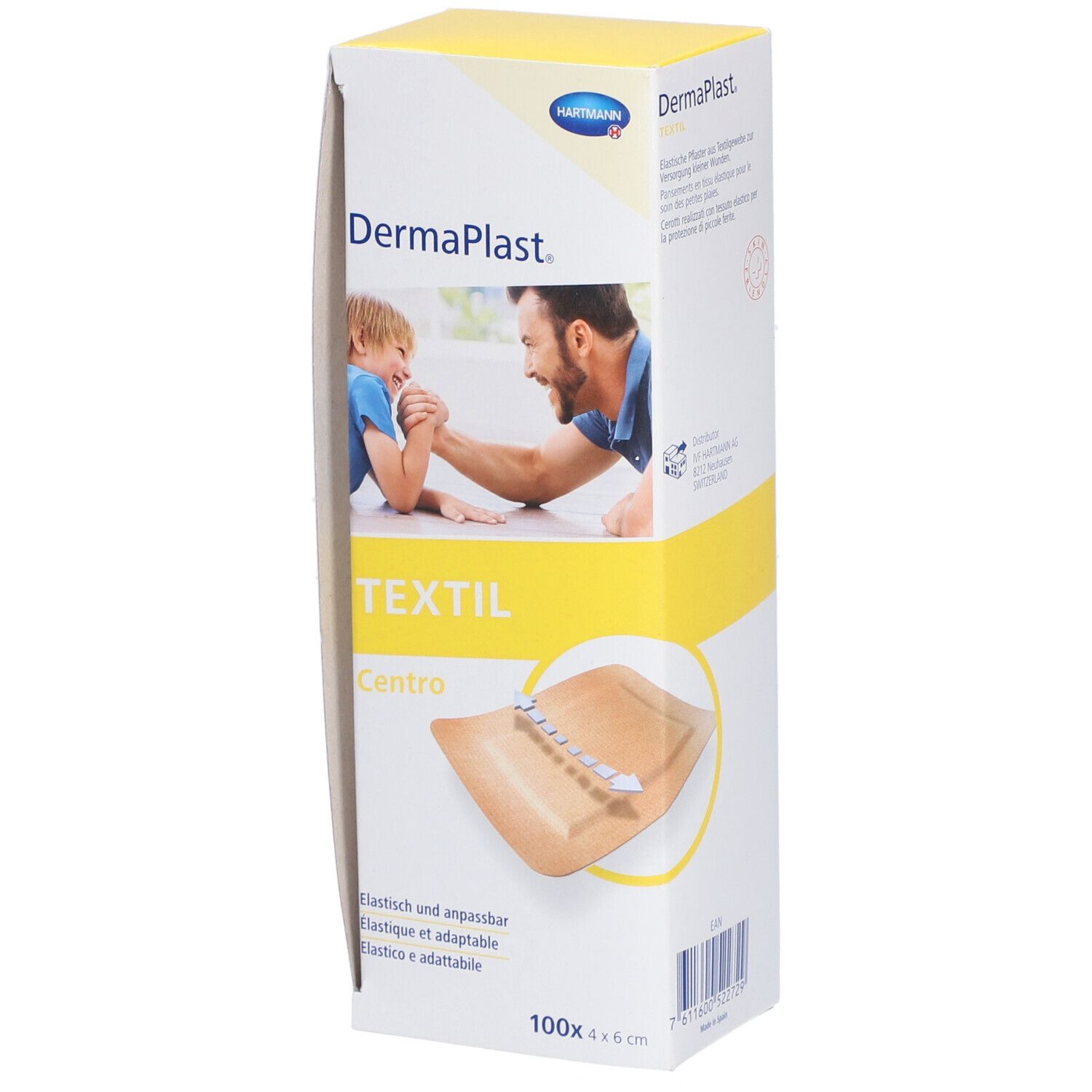 Pflaster DermaPlast Textil Centro 4x6cm hautfarbig