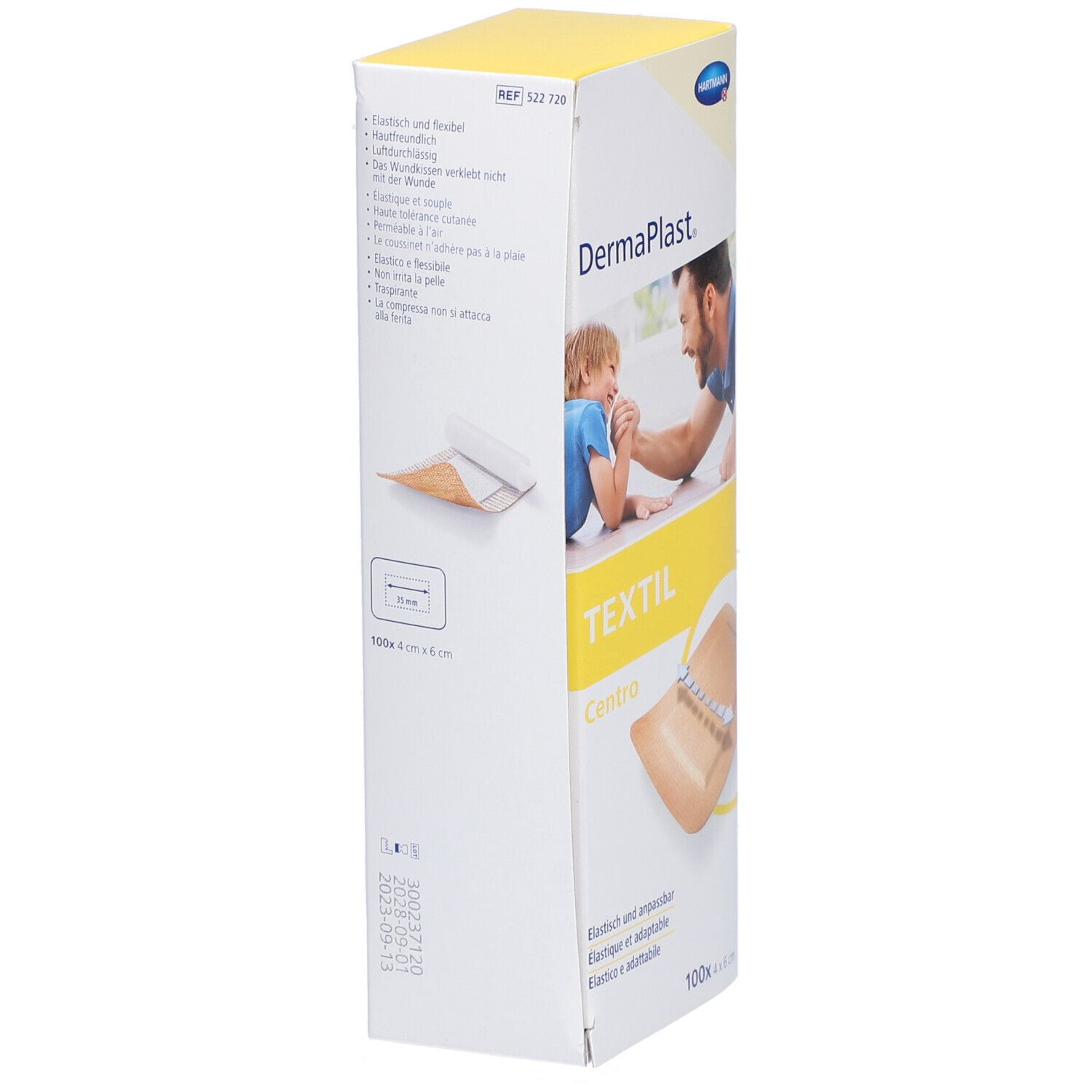 Pflaster DermaPlast Textil Centro 4x6cm hautfarbig