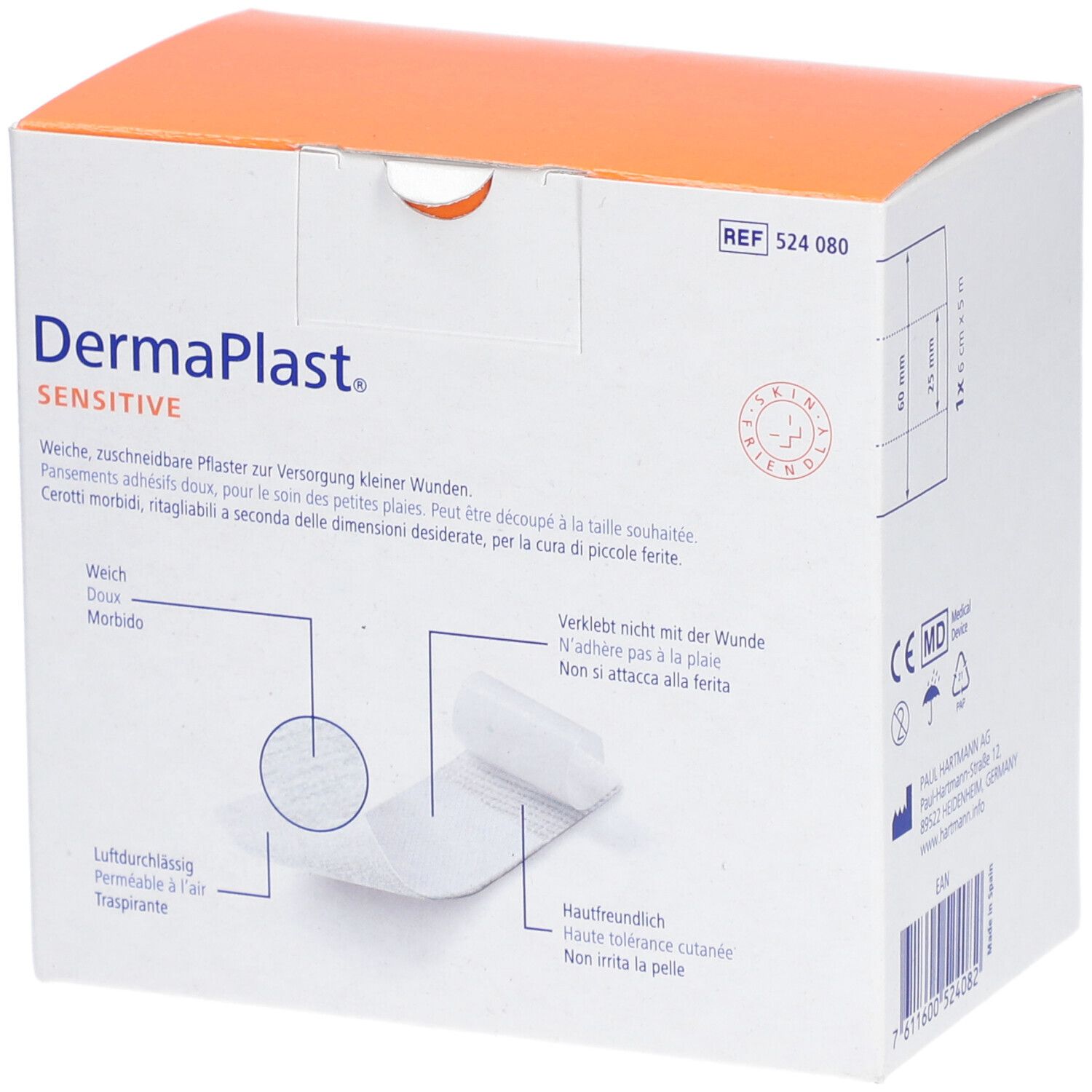 Pflasterrolle DermaPlast Sensitive weiss (6cmx5m)