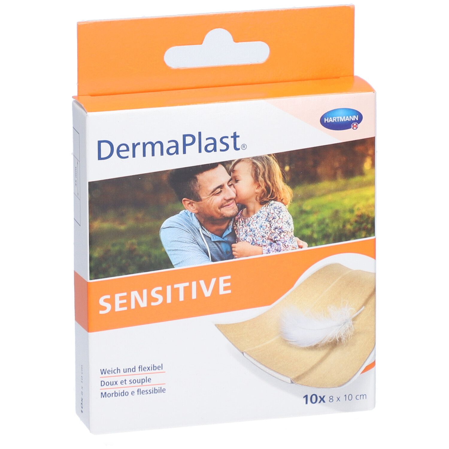 Pflaster Dermaplast Sensitive 8x10cm hautfarbig zuschneidbar