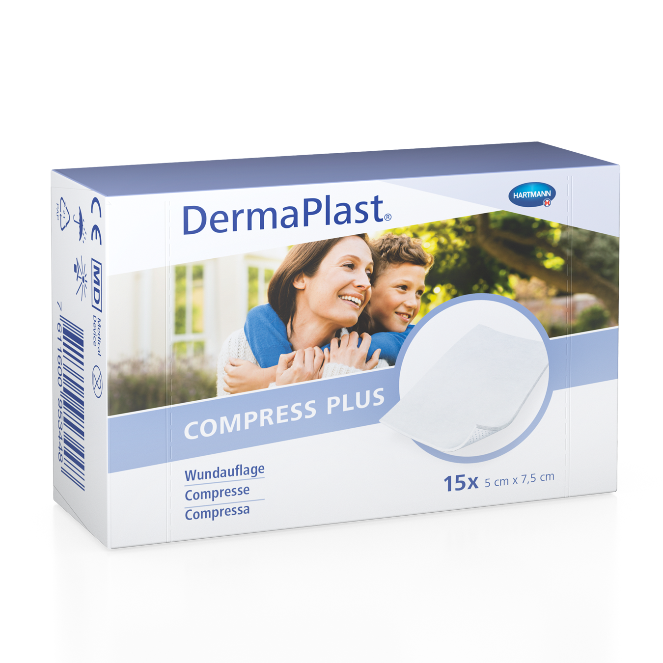 DERMAPLAST Compress Plus 5x7.5cm 15 pce