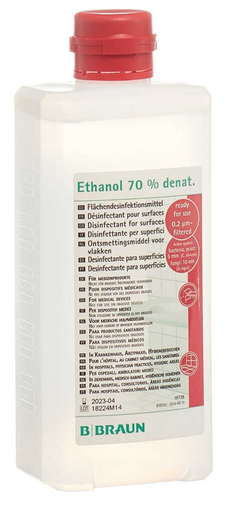 BRAUN alcool 70 % pour surfaces fl oval 500 ml