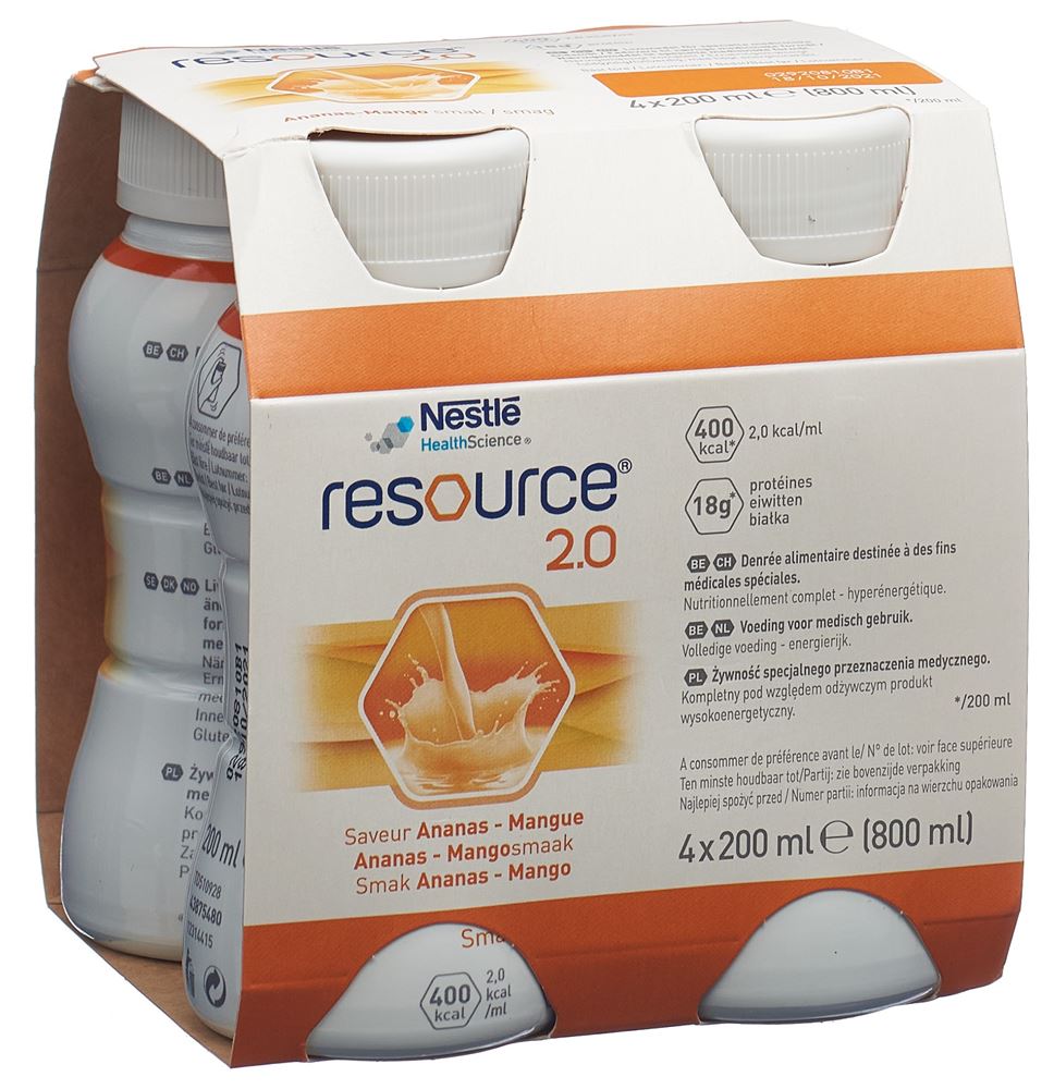 Resource 2.0 liq ananas mangue, , Resource 2.0 liq ananas mangue 4x 200 ml