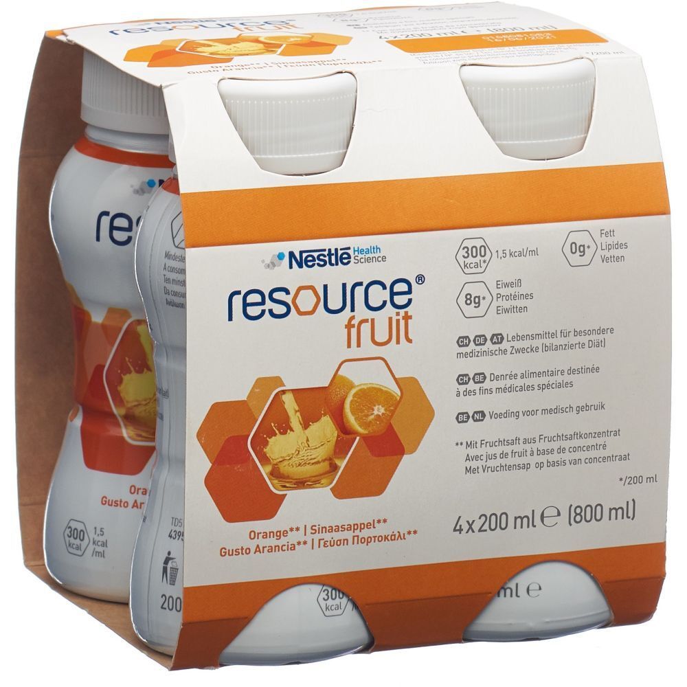 Resource Fruit liq orange, , Resource Fruit liq orange 4x 200 ml