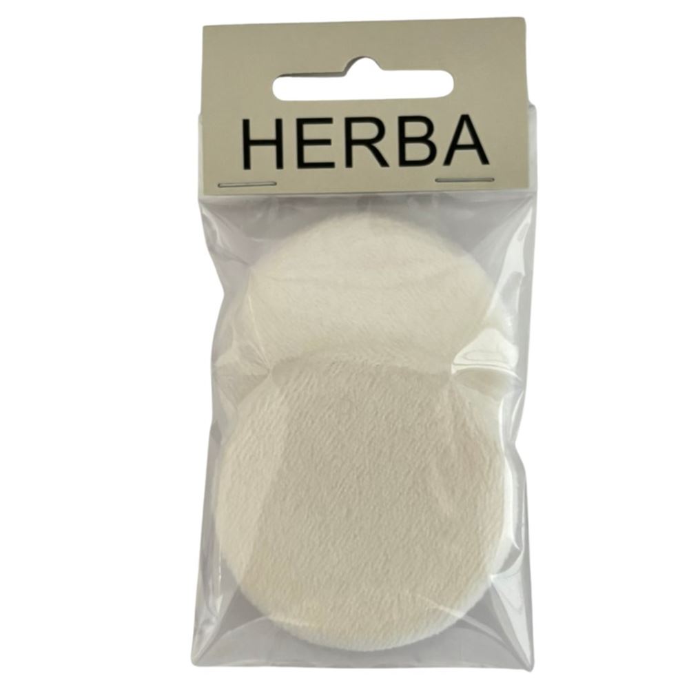 HERBA Puderquasten rund weiss 2 Stk