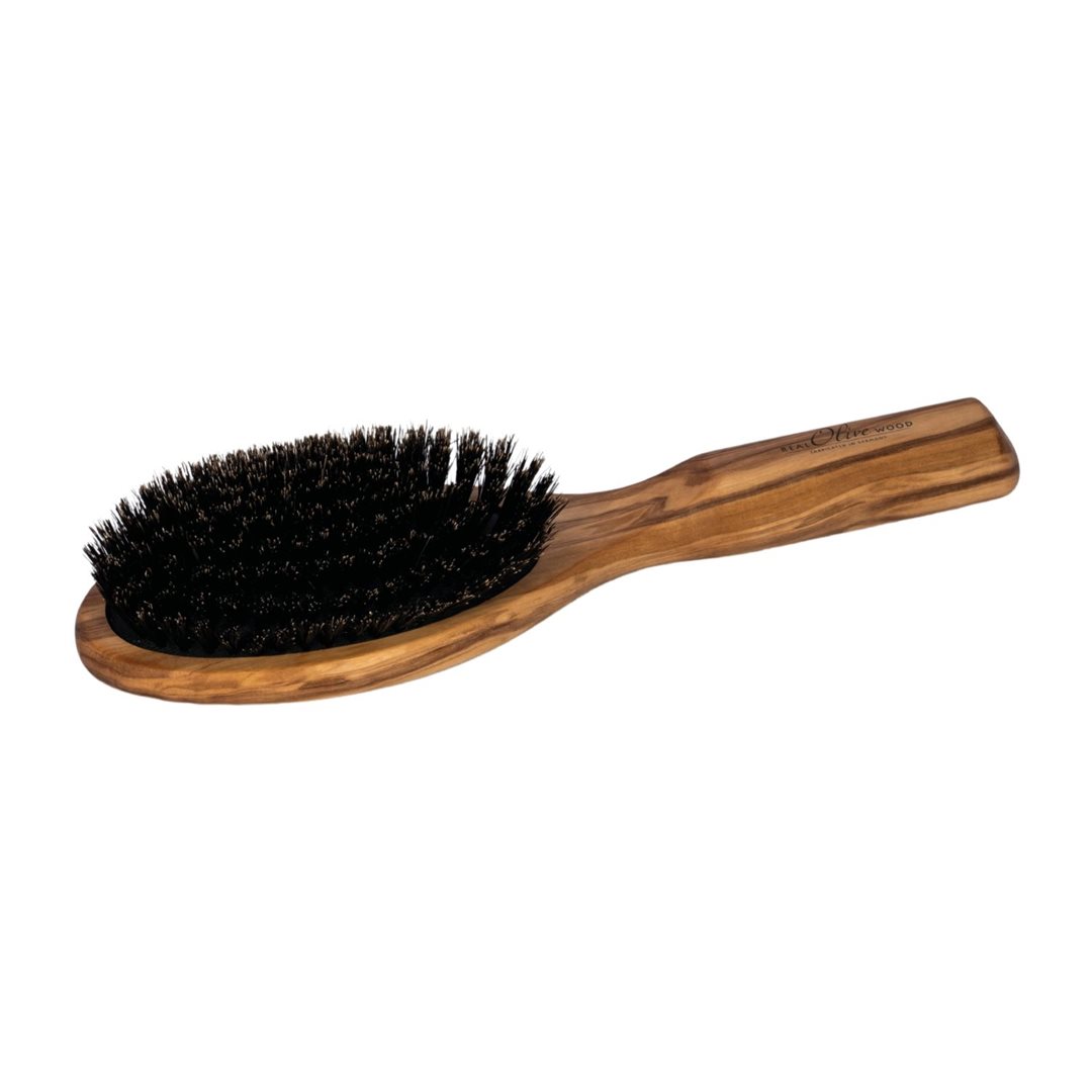 HERBA Olivenholzbürste Wildschweinbo Pneum oval