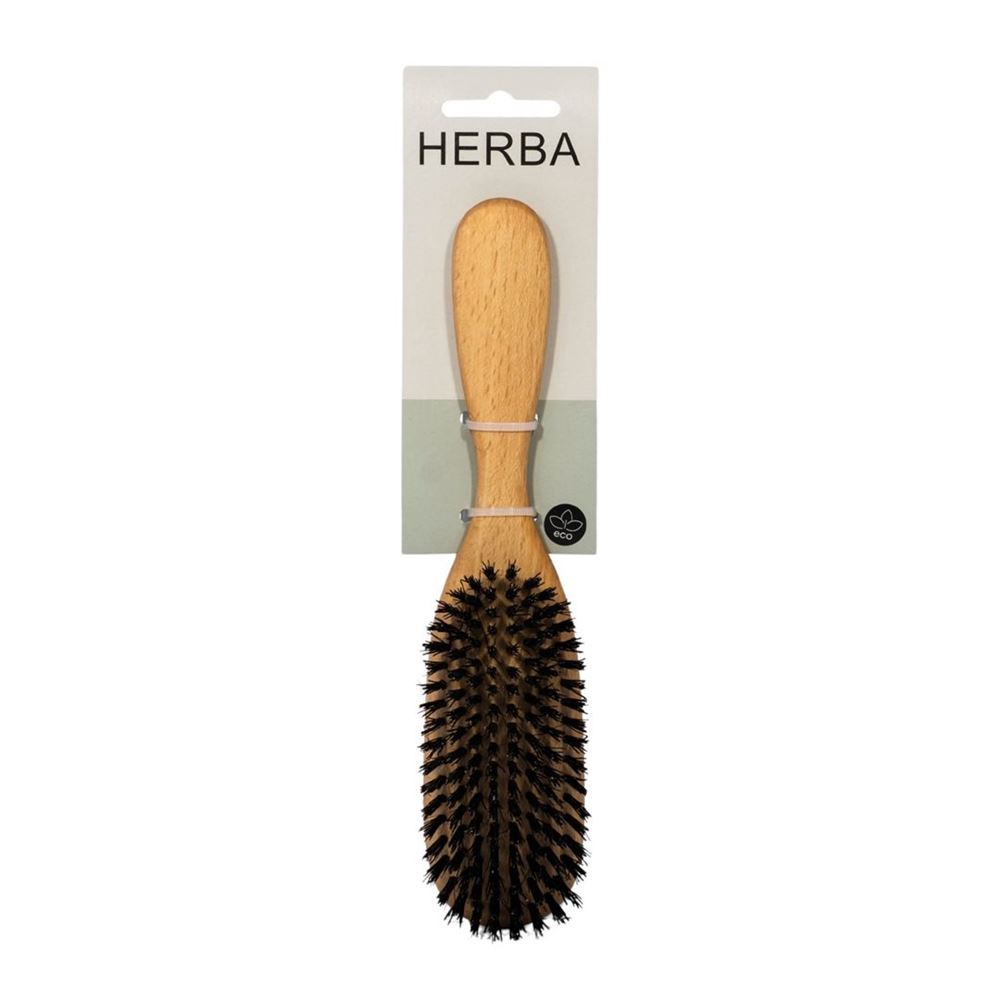 HERBA Haarbürste Wildschweinbo oval Buchenholz