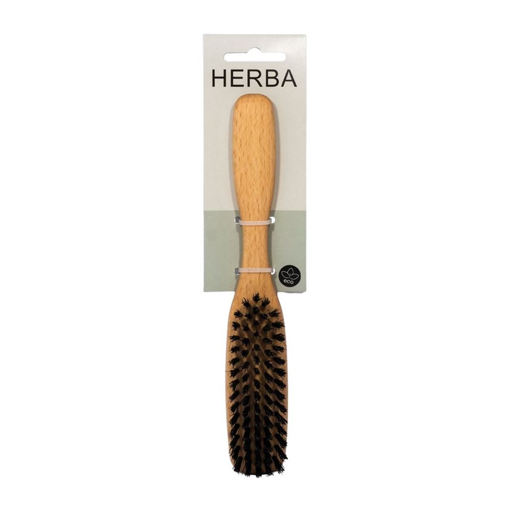 HERBA Haarbürste Wildschweinbo 21.5cm Buchenholz