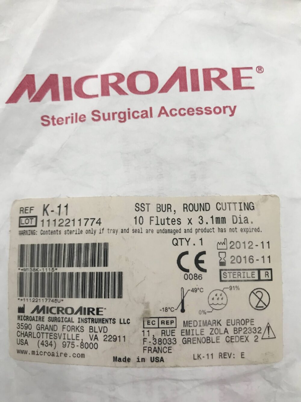 BUR 3112912C 5PK 3MM 51MM L ROUND SST