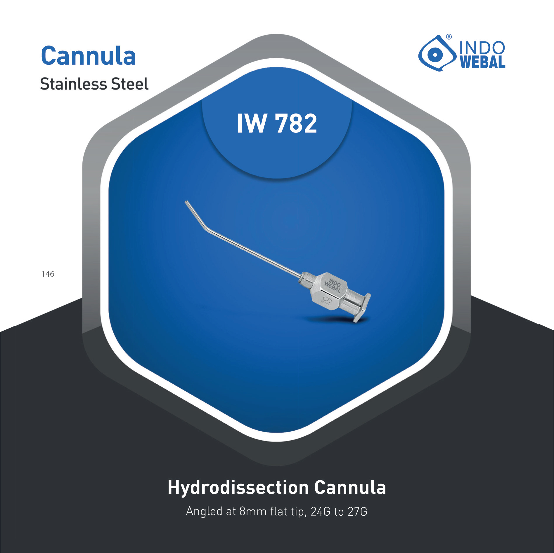 CANNULA  AC0013 150MM 20G 10MM SS