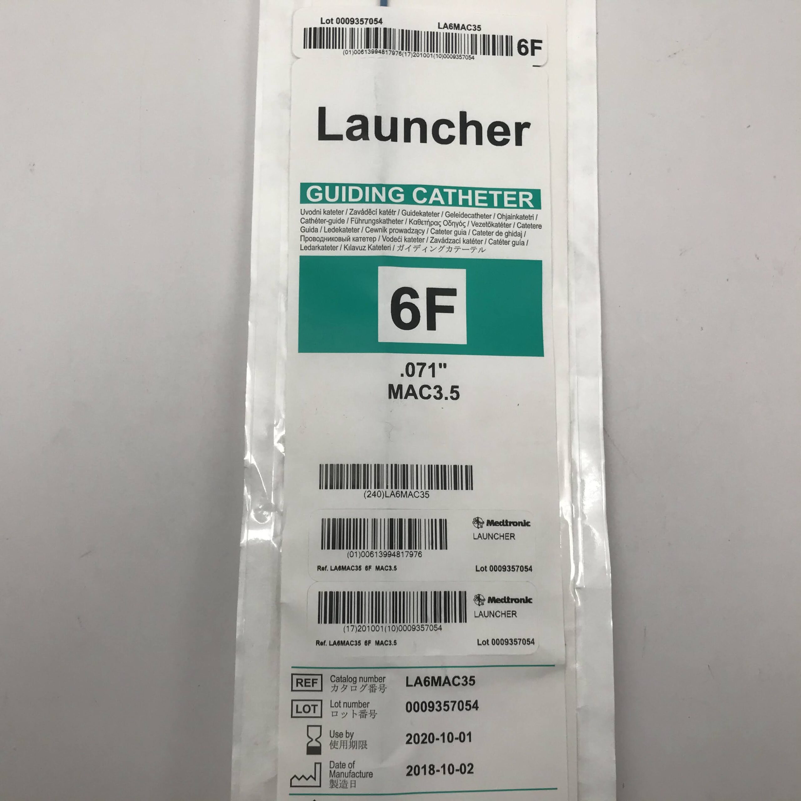 CATHETER LAUNCHER 7F 100CM CH20