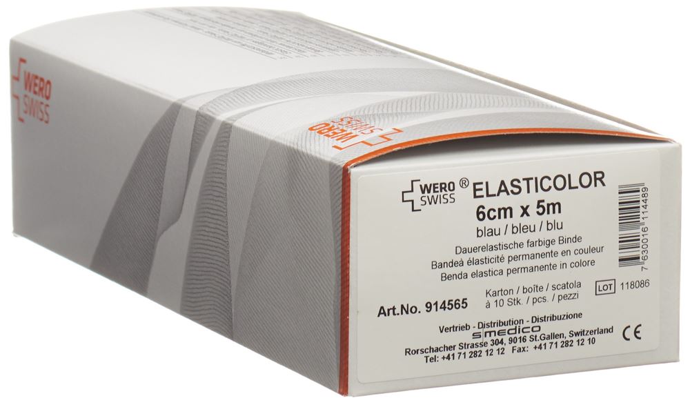 WERO SWISS Elasticolor El Bind 5mx6cm blau 10 Stk