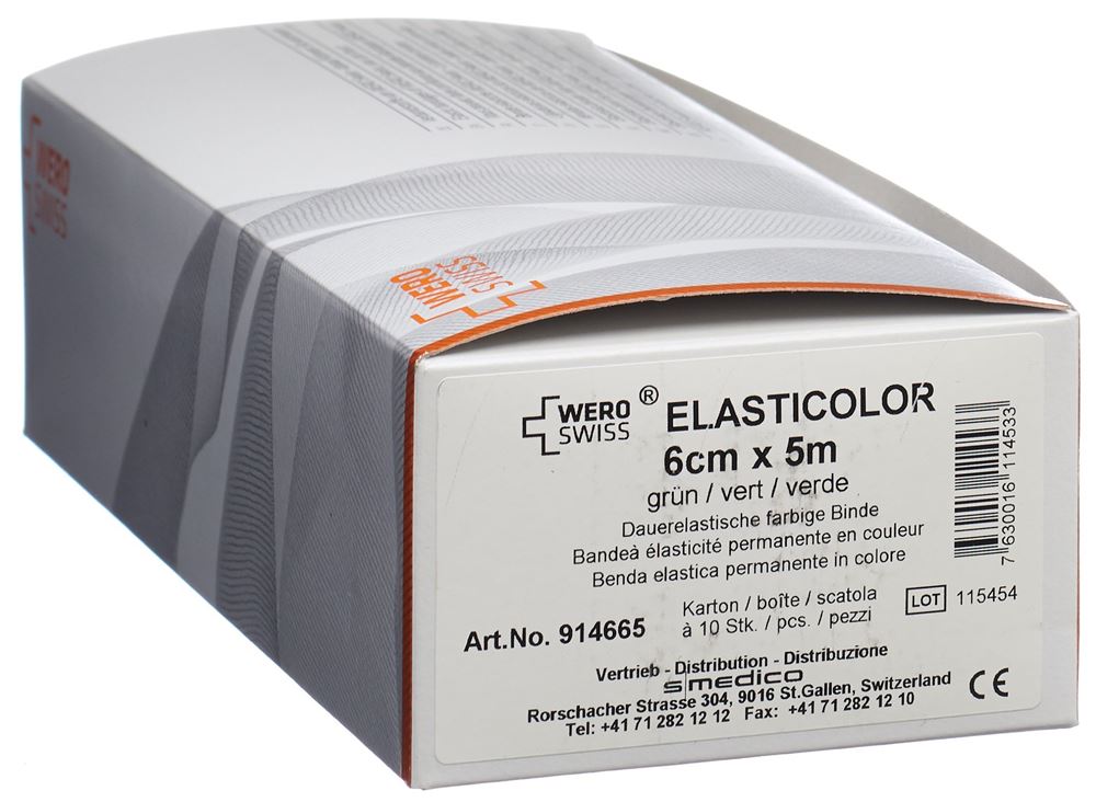 WERO SWISS Elasticolor El Bind 5mx6cm grün 10 Stk