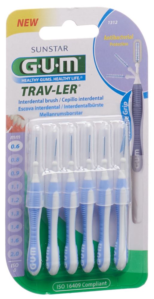 GUM Trav-Ler 0.6mm ISO1 cyl lila 6 Stk