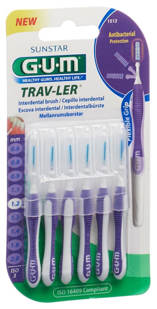 GUM Trav-Ler 1.2mm ISO3 cyl violett 6 Stk
