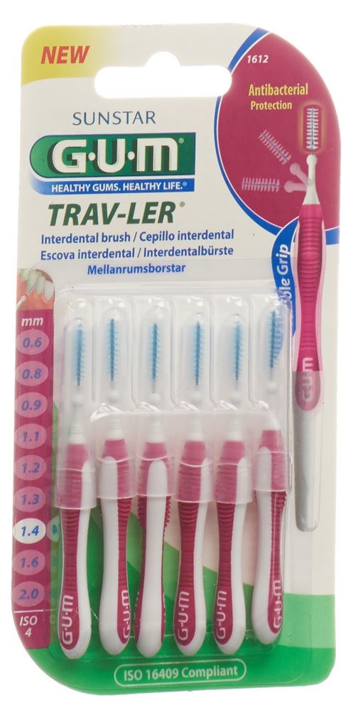 GUM Trav-Ler 1.4mm ISO4 cyl pink 6 Stk