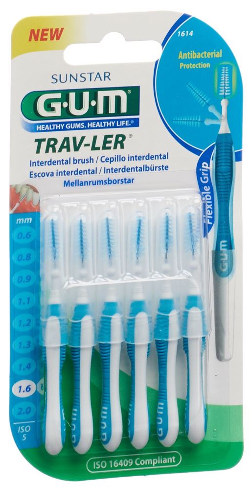GUM Trav-Ler 1.6mm ISO5 con blau 6 Stk