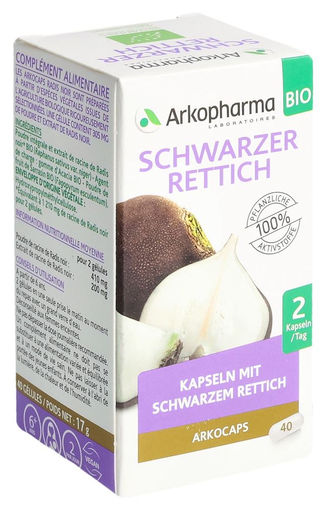 ARKOCAPS Schwarzer Rettich Kaps Bio Ds 40 Stk