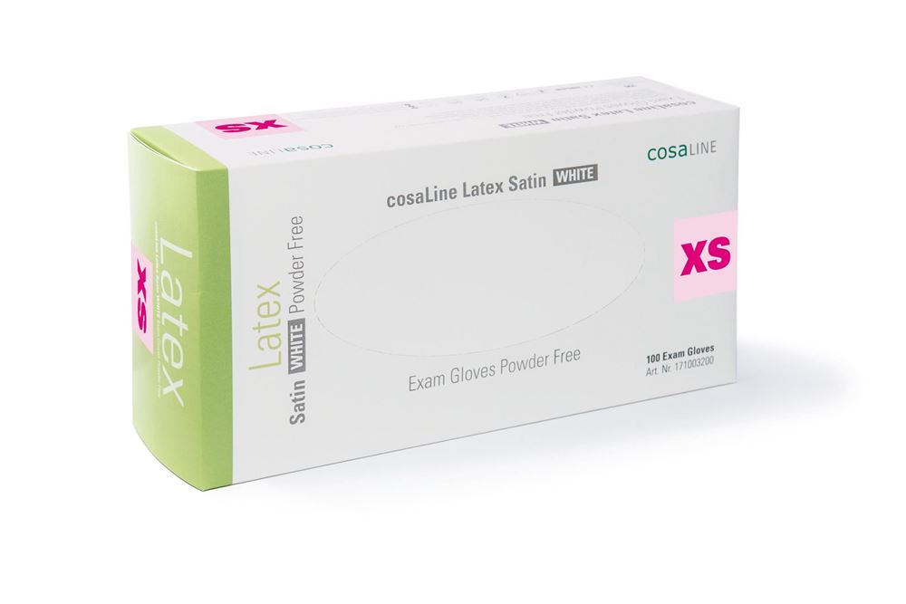 COSALINE Gants examen XS Latex Sat bl no p 100 pce