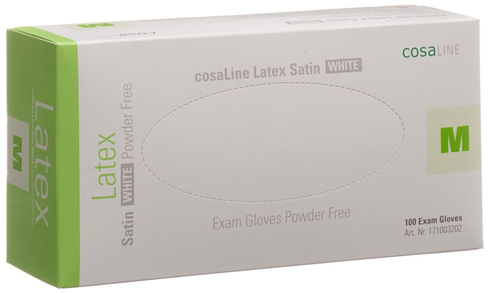 COSALINE Gants examen M Latex Sat bl non p 100 pce