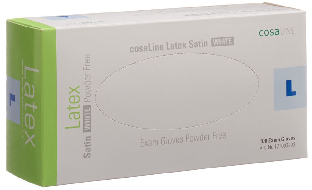COSALINE Gants examen L Latex Sat bl non p 100 pce