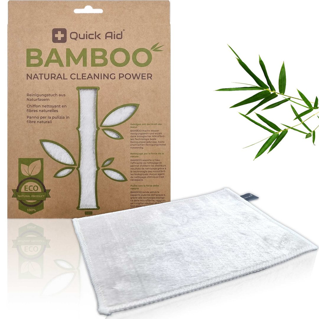 QUICK AID Bambus-Reinigungstuch weiss