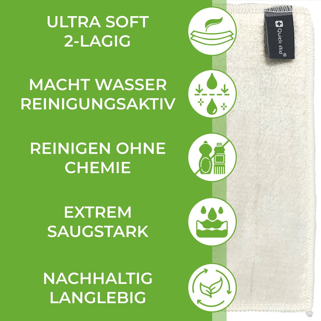 QUICK AID Bambus-Reinigungstuch Set 3 Stk