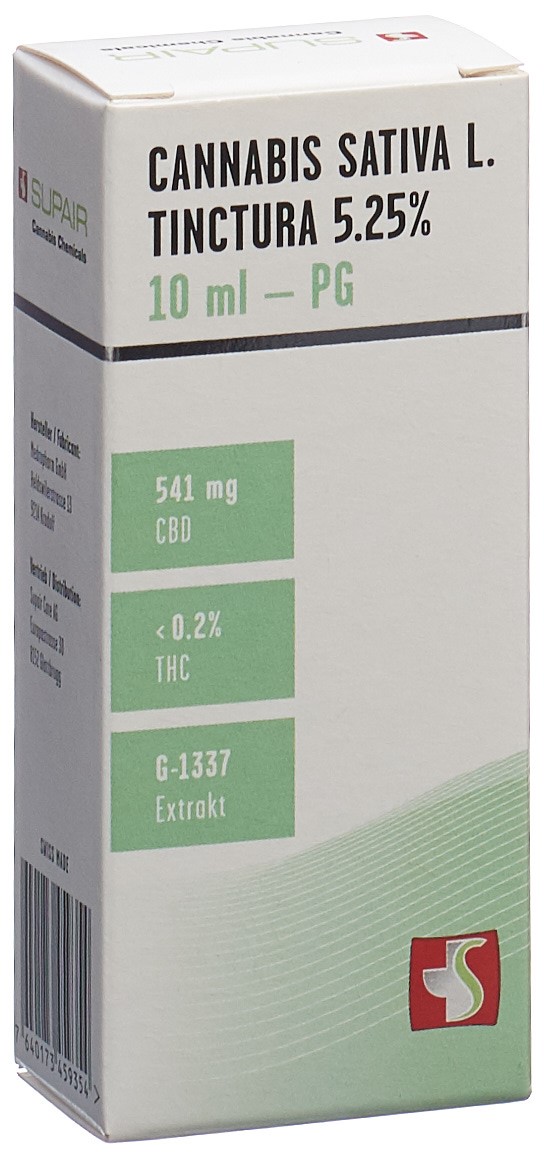 SUPAIR Cannabis sativa L. tinctura 5.25 % 1337 PG vial 10 ml
