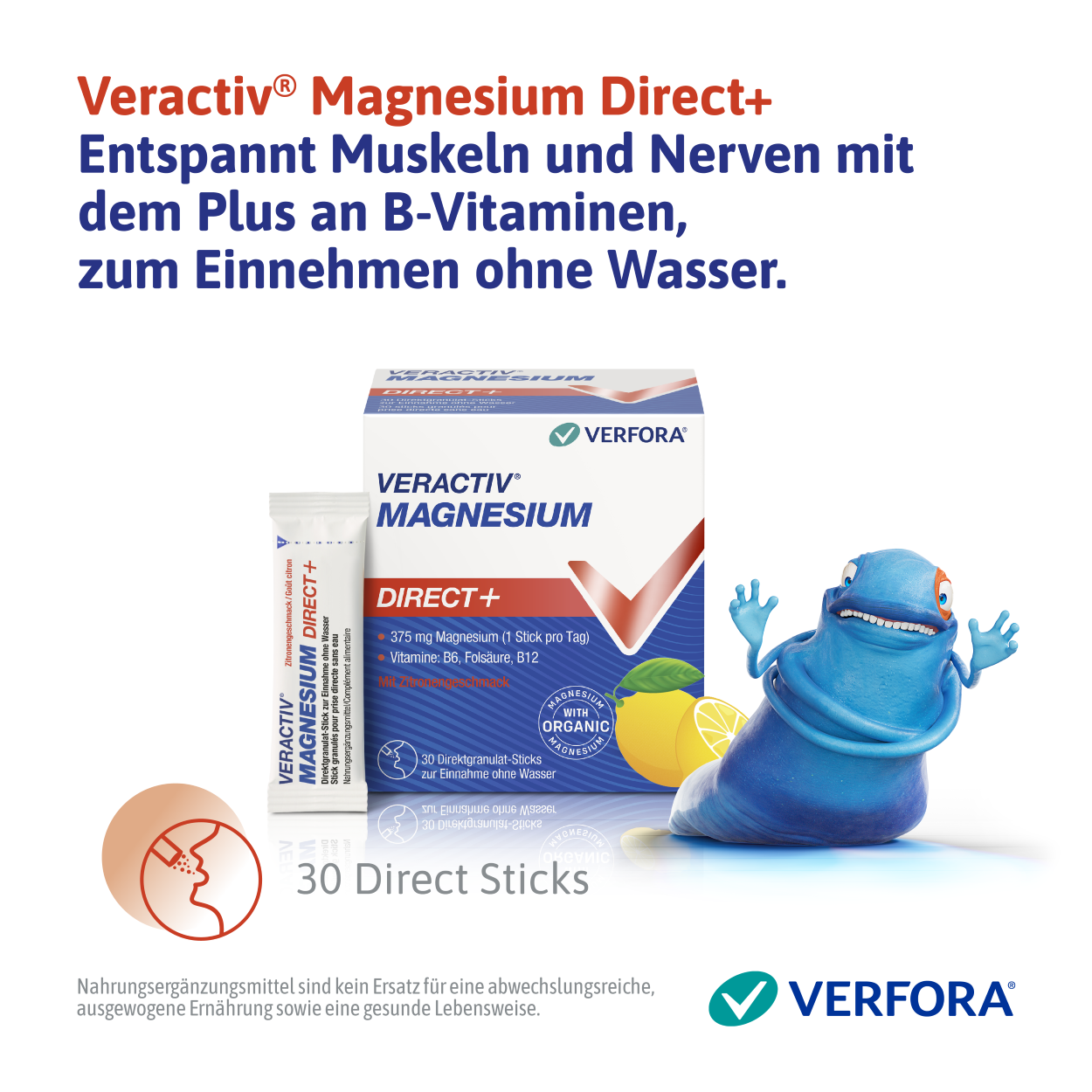 VERACTIV Magnesium Direct+ Zitrone Stick 30 Stk