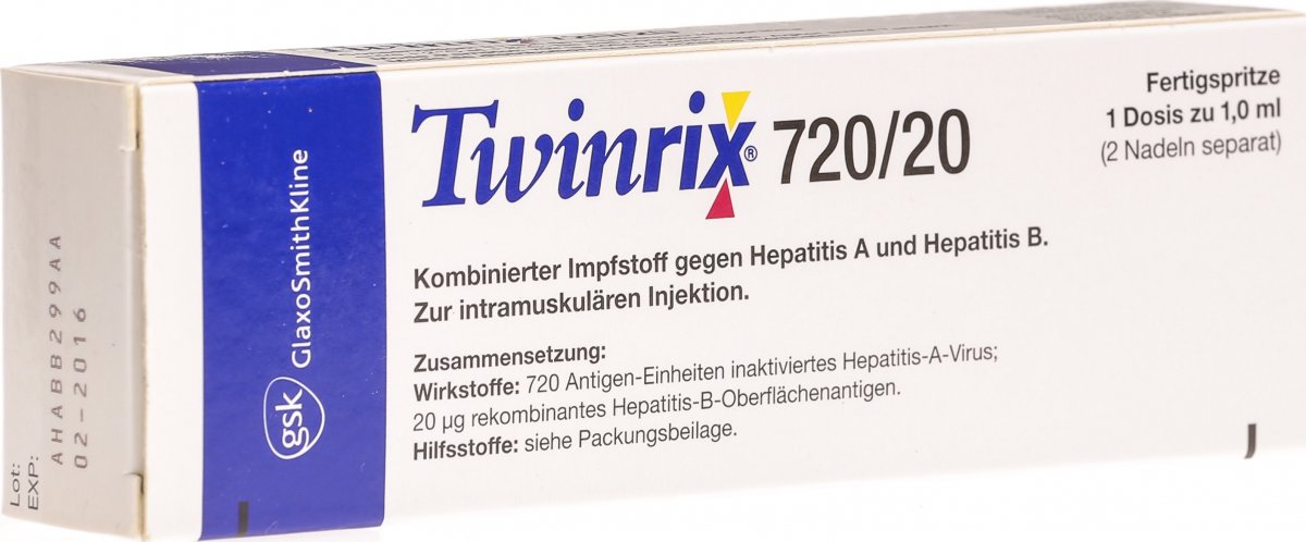 TWINRIX 720/20 susp inj (n ser pré) 1 ml