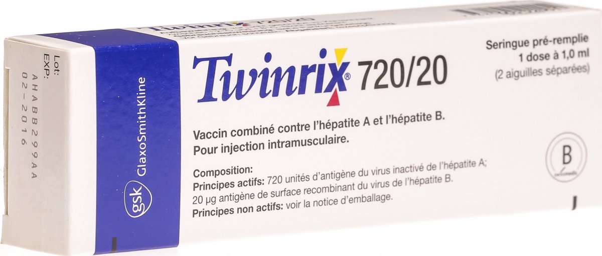 TWINRIX 720/20 susp inj (n ser pré) 10 x 1 ml