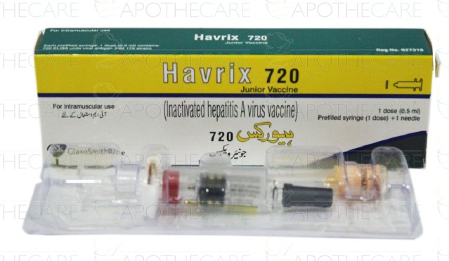 HAVRIX 720 susp inj (n ser pré) ser pré 0.5 ml