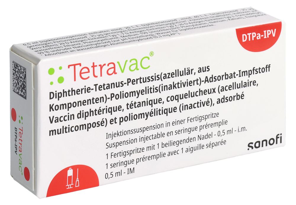 TETRAVAC susp inj av 1 aiguille ser pré 0.5 ml