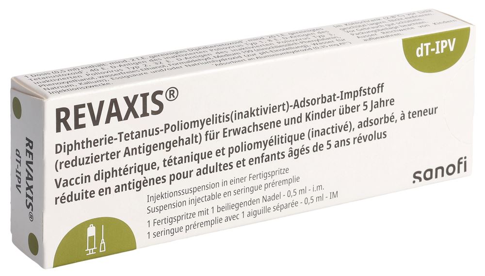 REVAXIS susp inj av 1 aiguille ser pré 0.5 ml