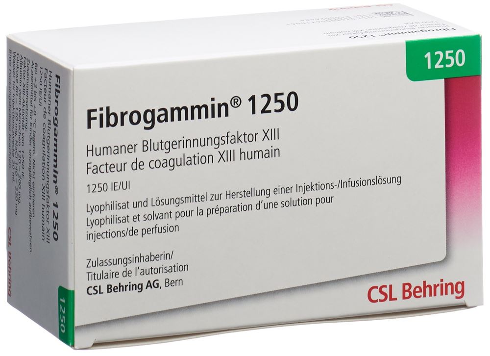 FIBROGAMMIN 1250 UI pdr et solv p sol inj