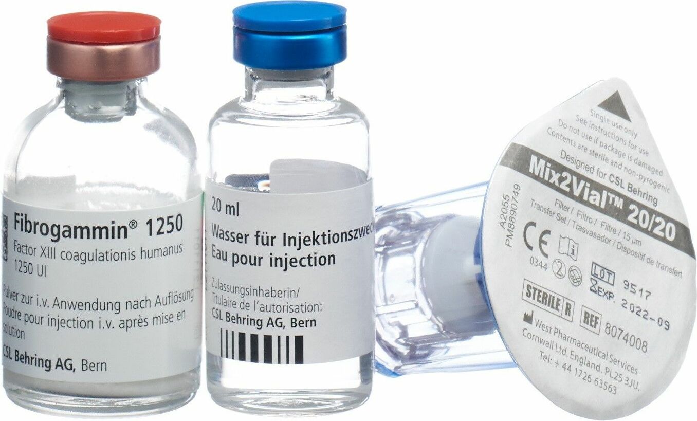 FIBROGAMMIN subst sèche 1250 UI c solv disp transf