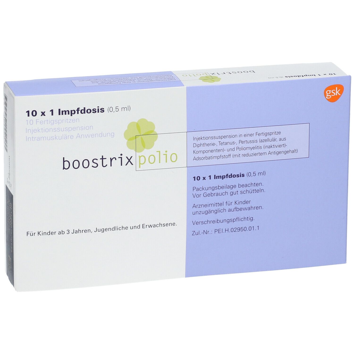 BOOSTRIX Polio susp inj (n ser pré) 10 x 0.5 ml