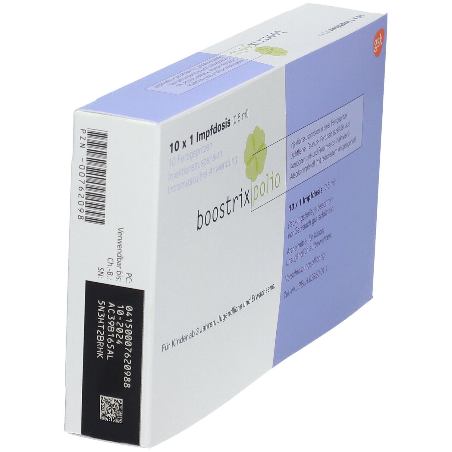 BOOSTRIX Polio susp inj (n ser pré) 10 x 0.5 ml