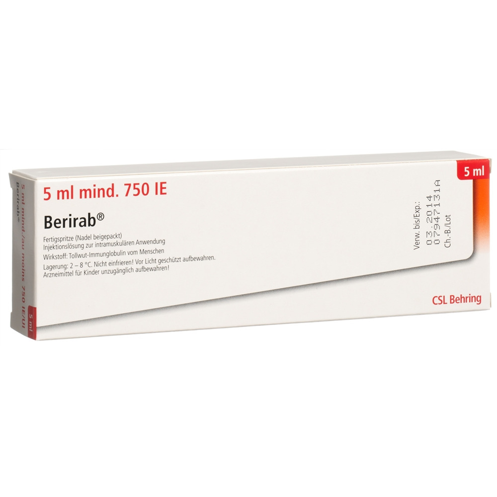 BERIRAB sol inj 750 UI/5ml ser pré 5 ml